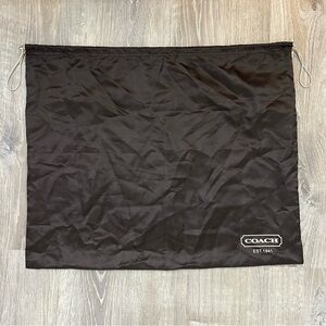 Coach Y2K Brown Satin‎ Dust Bag 23.5x19 Logo Drawstring Pouch Authentic EST1941